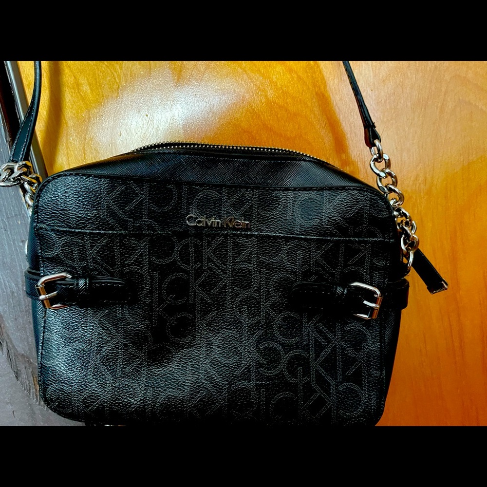 Black Calvin Klein side purse